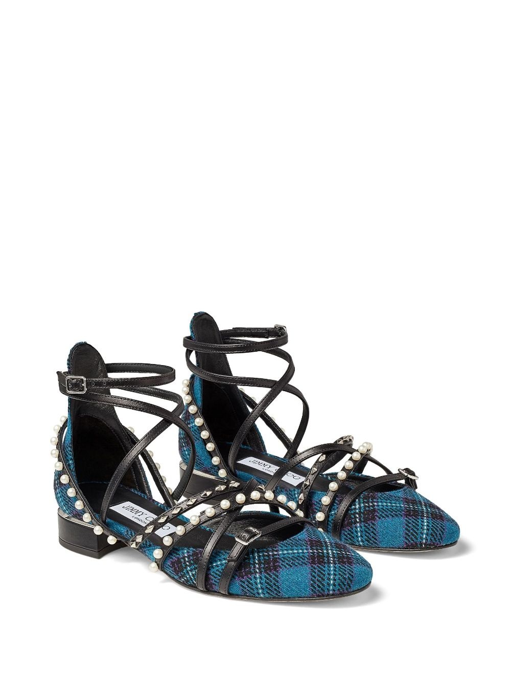 Celestia tartan-checked ballerina shoes - 2