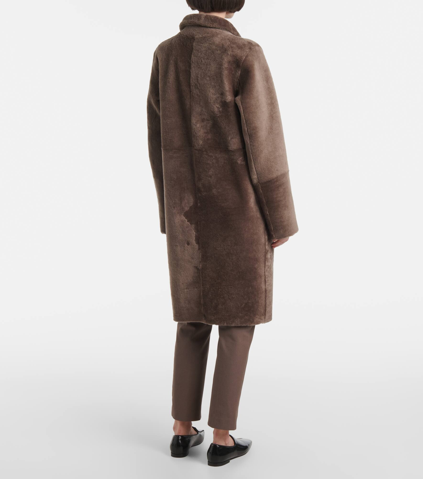 Reversible shearling and leather coat - 3