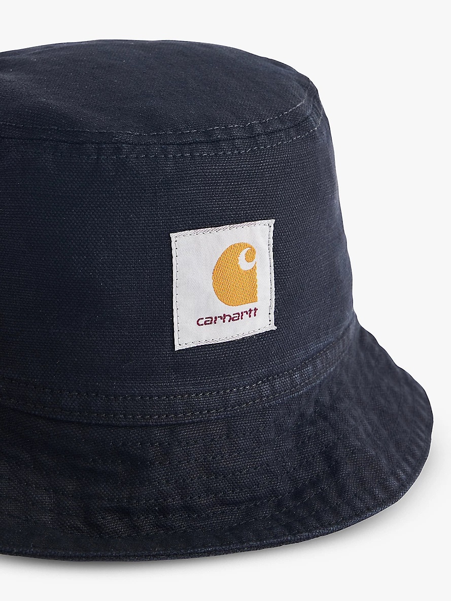 Walter logo-patch cotton and linen-blend bucket hat - 2