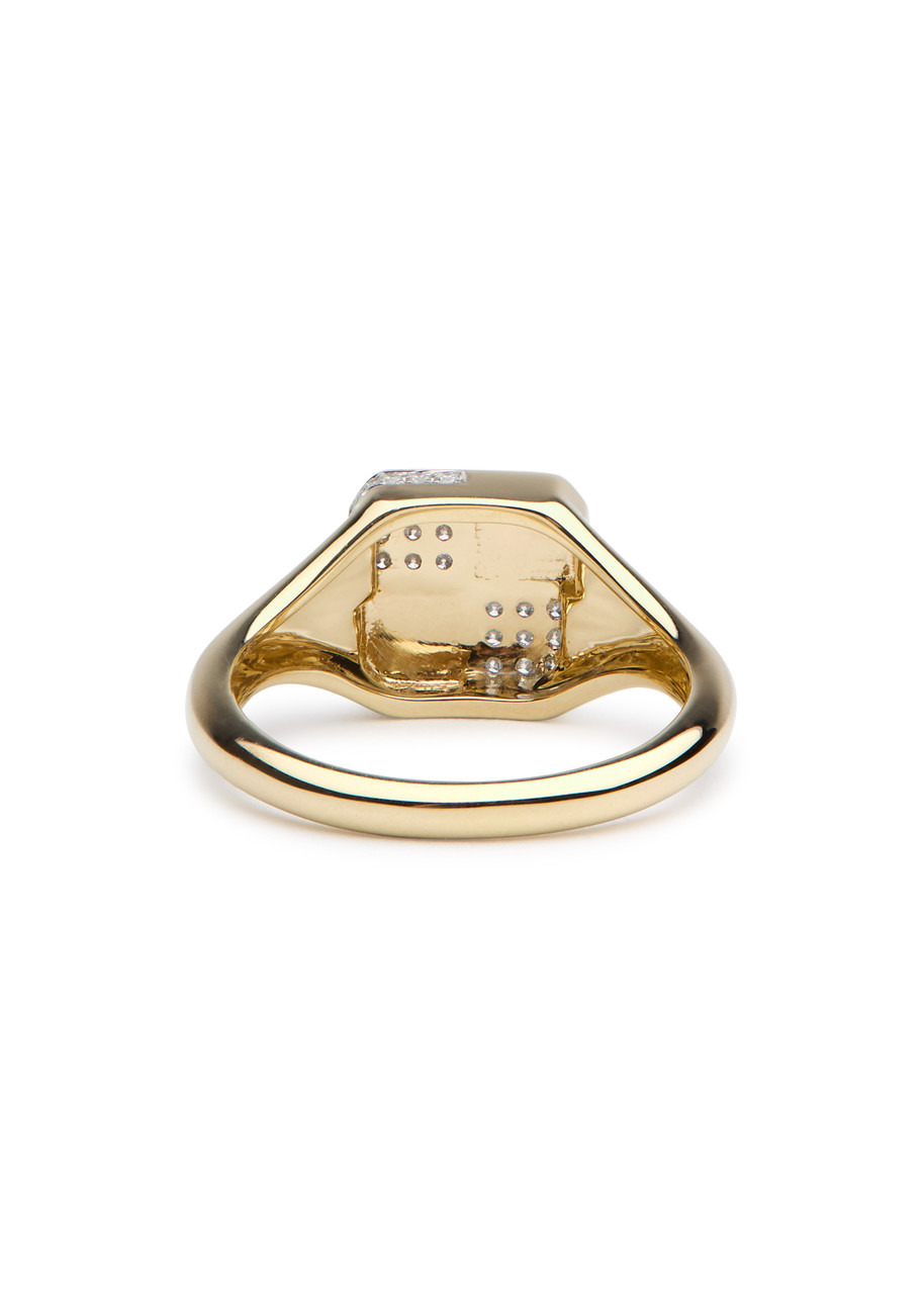 Yvonne Leon Baby Chevaliere Damier 9kt Gold Pink Ring - 4