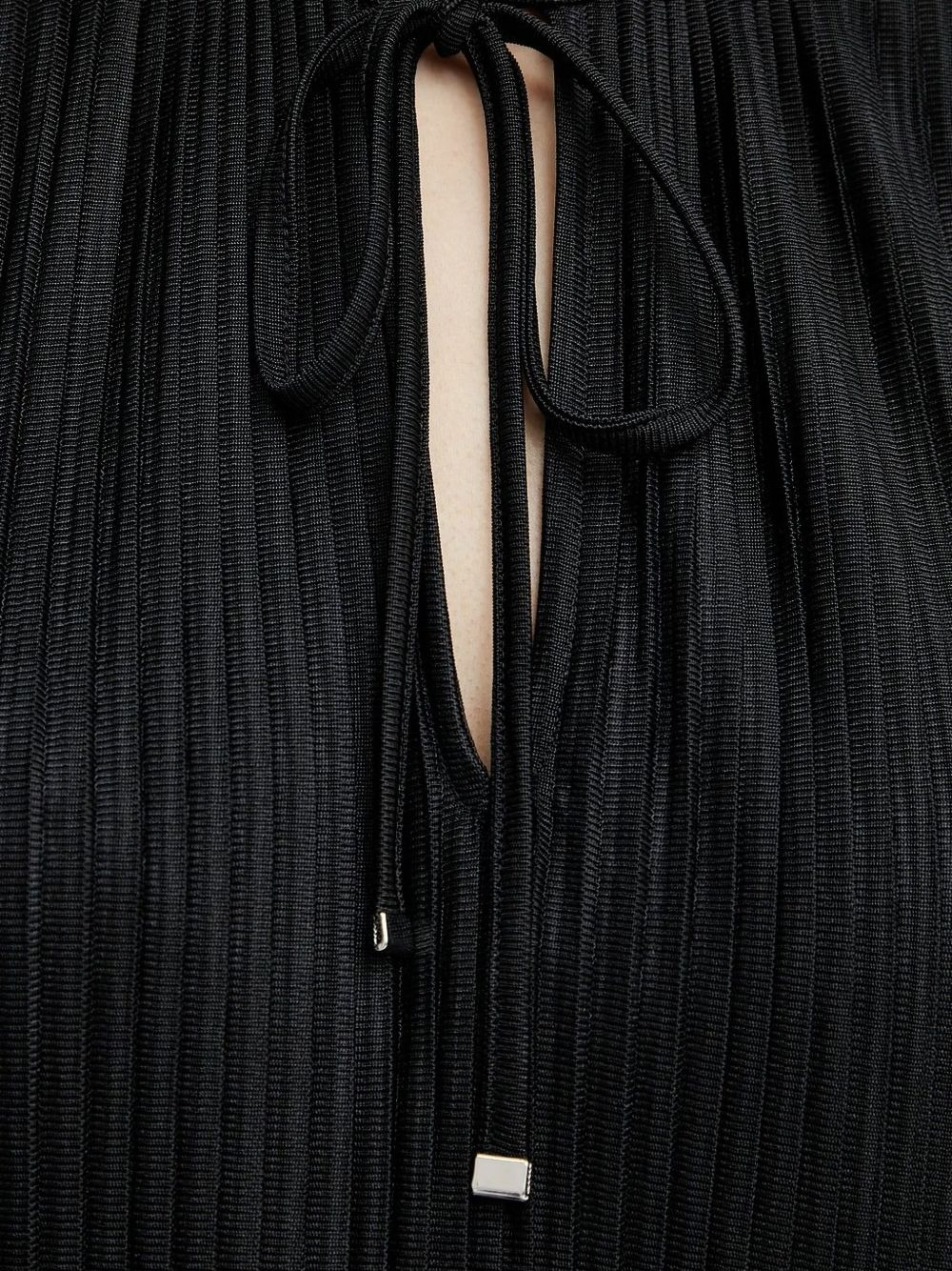 pleated tie-neck blouse - 4