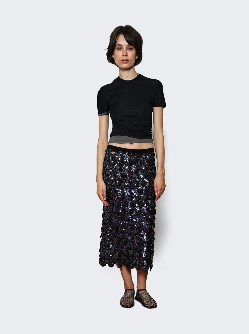 Overlay Loophole Rib Tee Black And Shadow Grey - 2