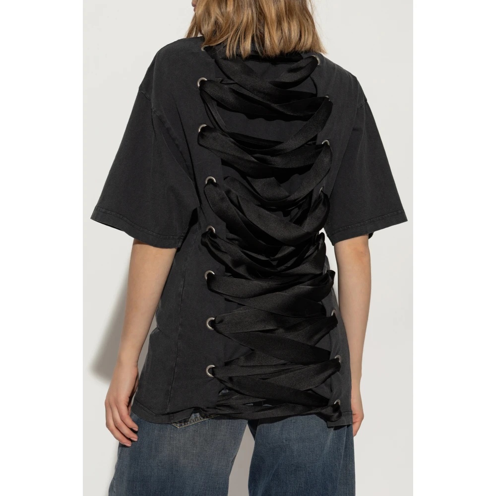 BALENCIAGA T-SHIRT WITH RIBBON LACED AT THE BACK | miinto