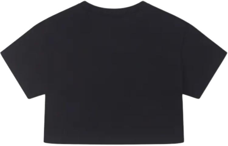 (WMNS) Converse Retro Chuck Cropped T-Shirt 'Black' 10026367-A02 - 2