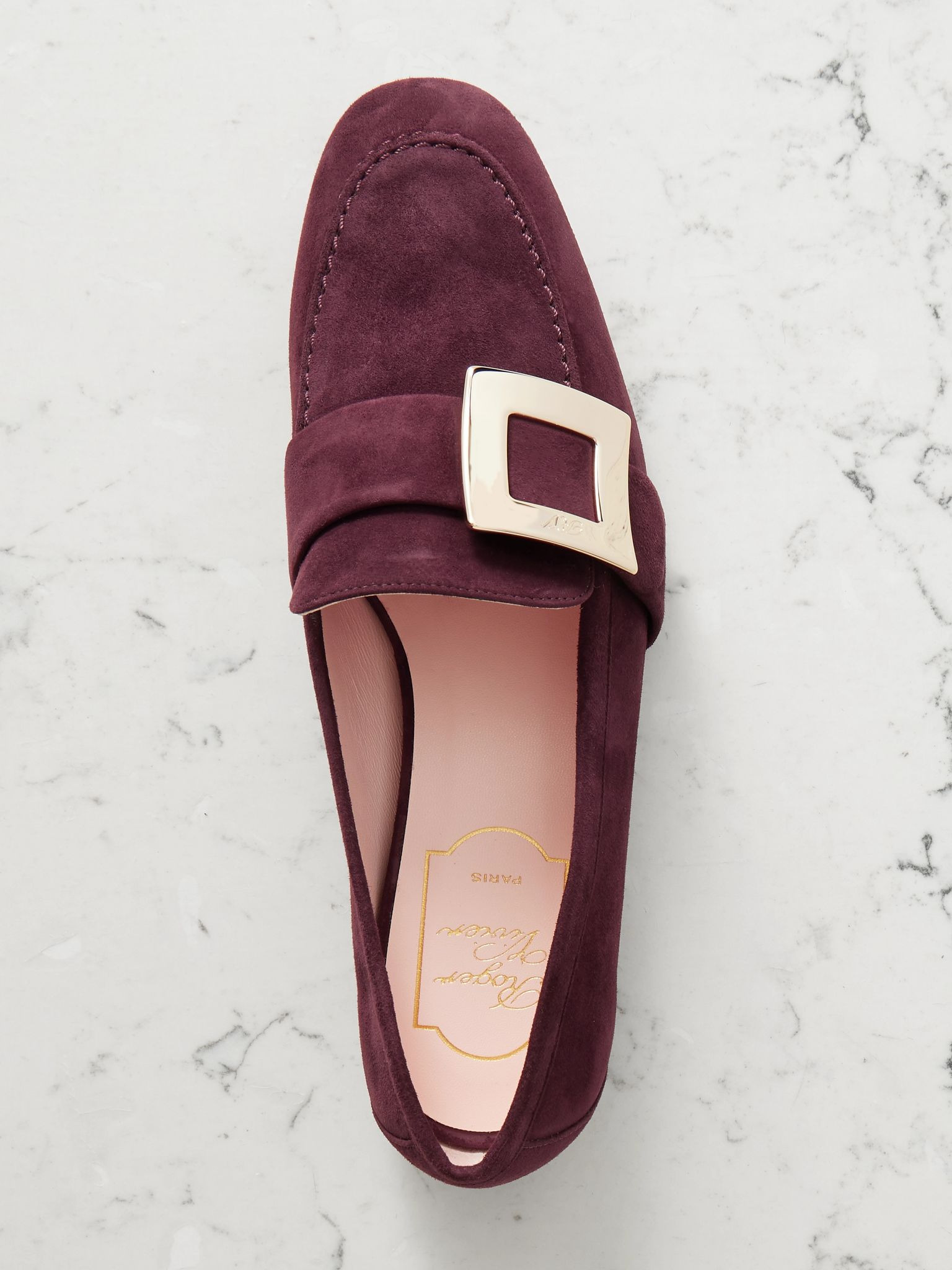 Buckled suede loafers Red - 5