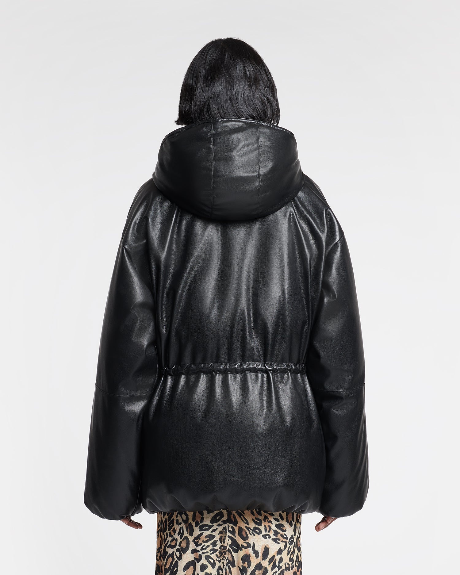 Okobor™ Alt-Leather Belted Puffer - 8