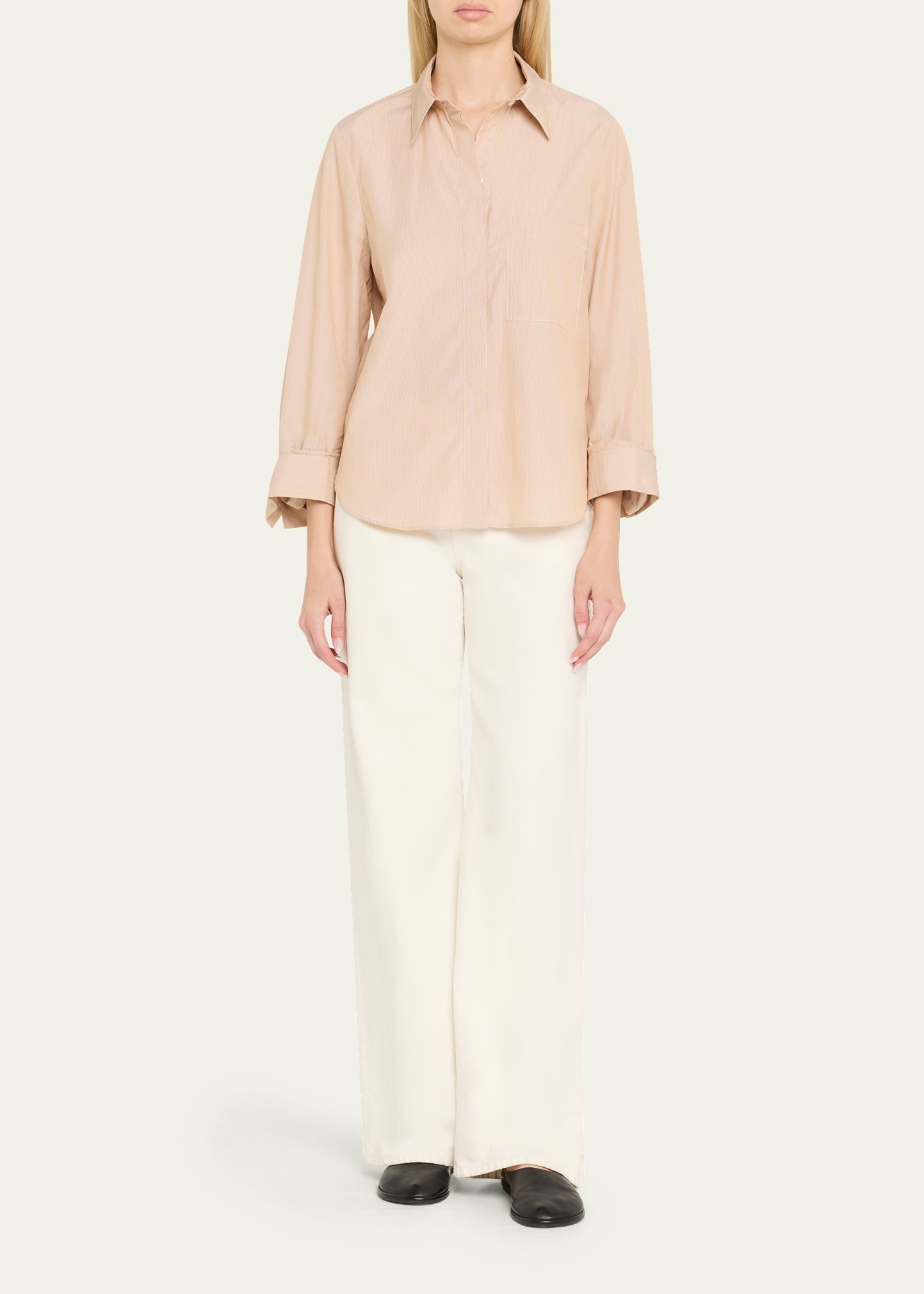Boyfriend Striped Button-Front Shirt - 2