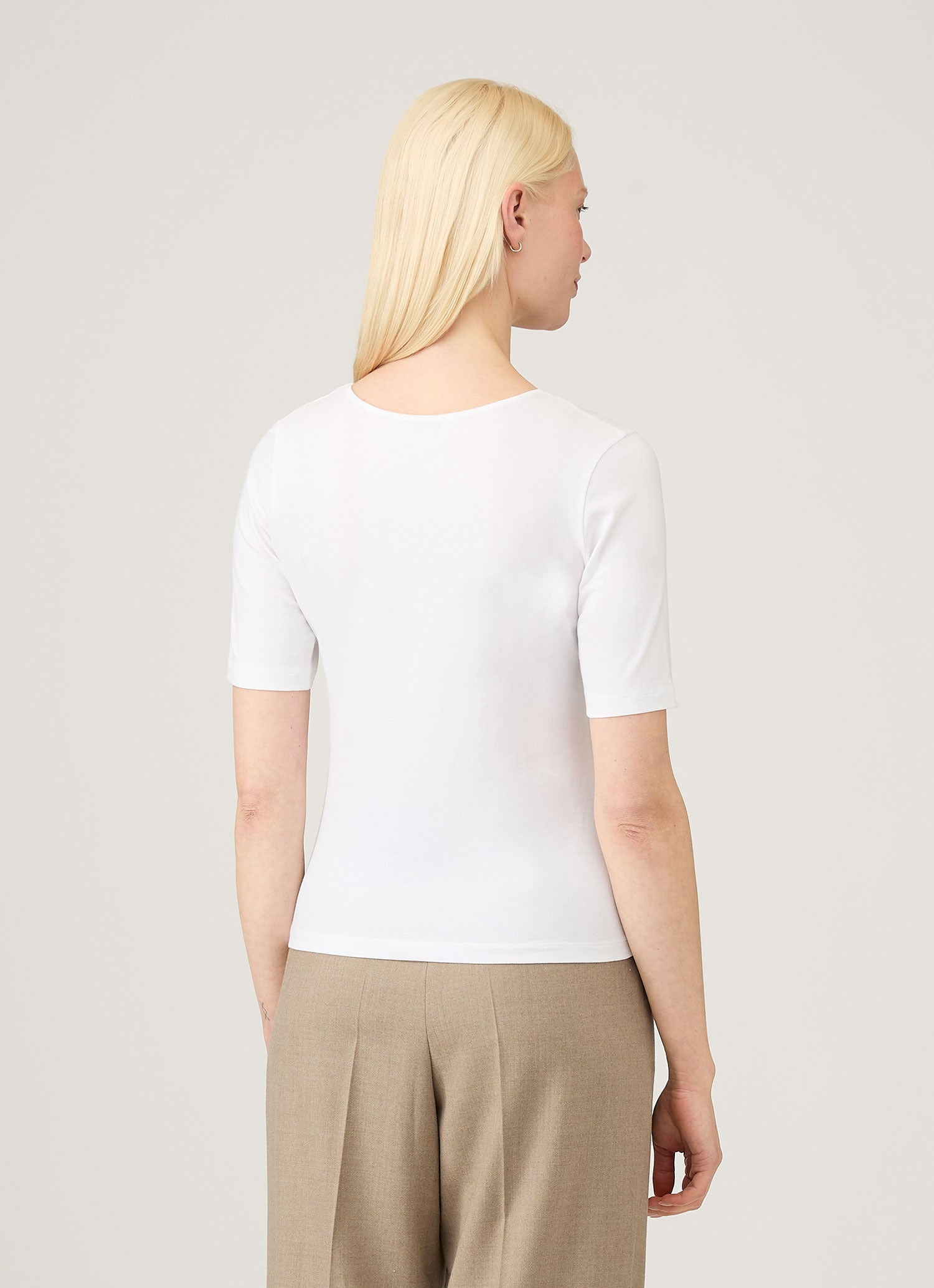 Stretch Cotton Scoop Top - 3