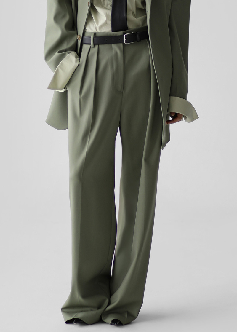 Trosa Straight Trousers - Pale Olive 3