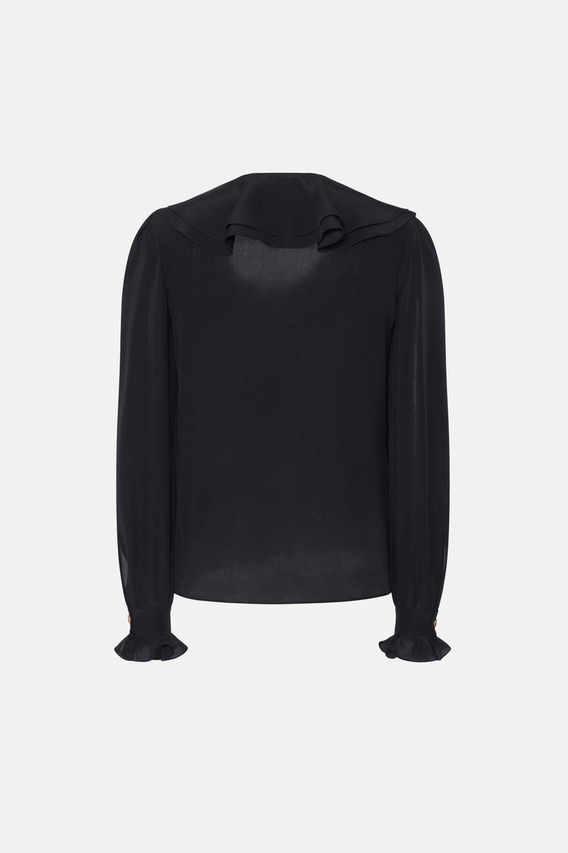 Alessandra Rich SILK BLOUSE WITH VOLANT COLLAR outlook