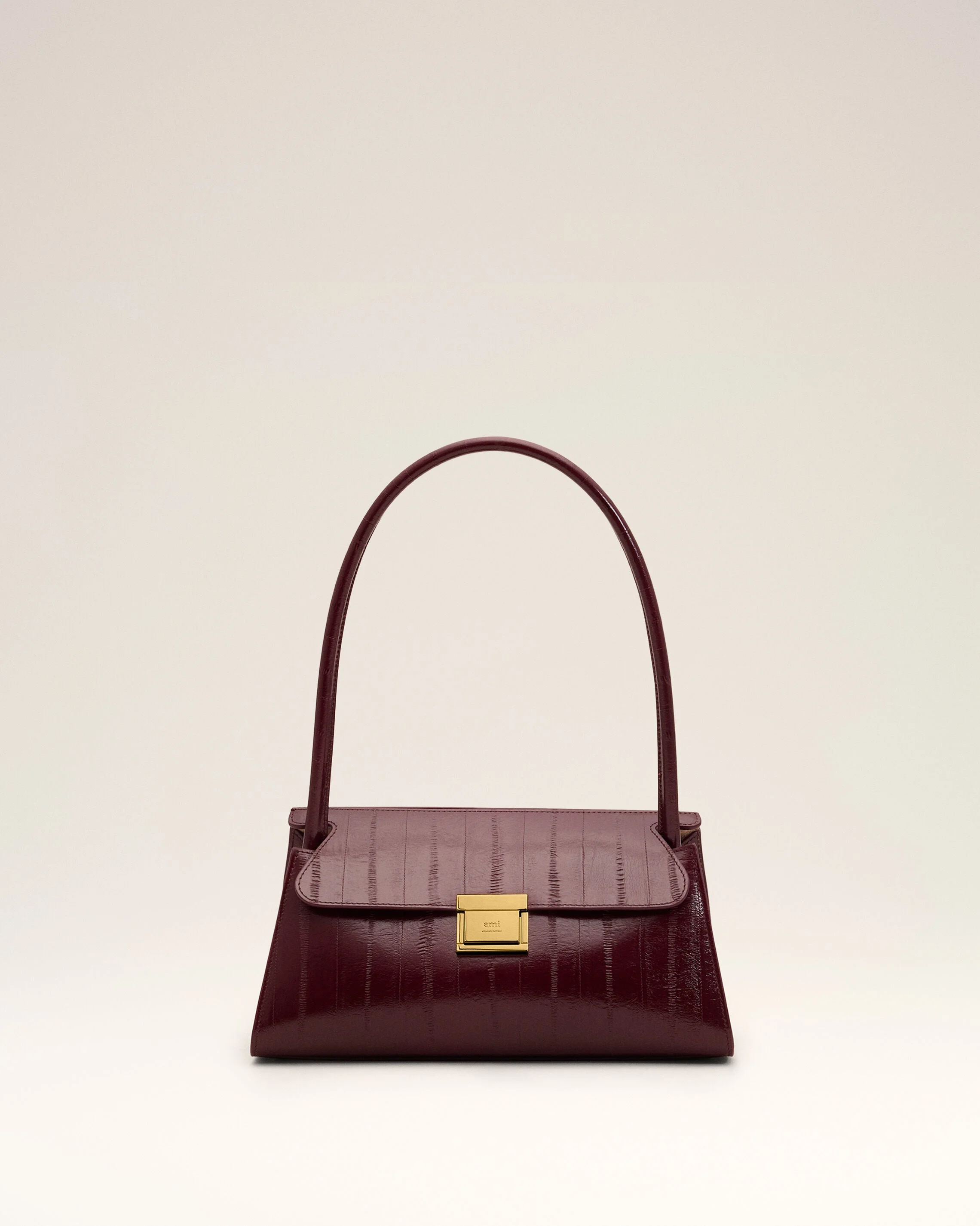 SMALL BURGUNDY COW LEATHER MIMI BAG - 1
