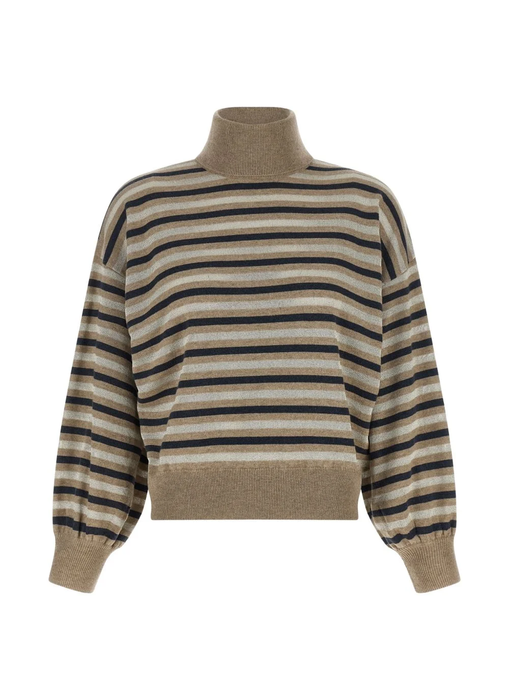 striped lamé-knit sweater - 1
