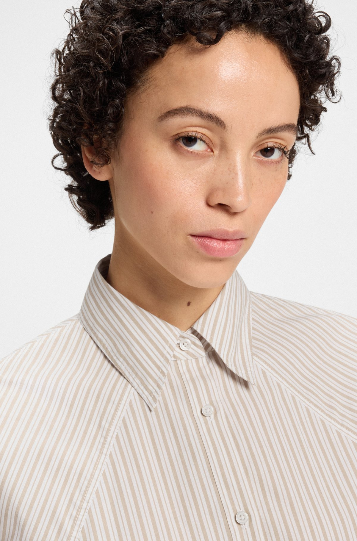 RELAXED-FIT BLOUSE IN STRIPED COTTON POPLIN - 4