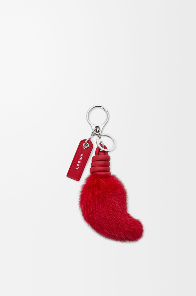 Lion tail charm in mink and calfskin 1