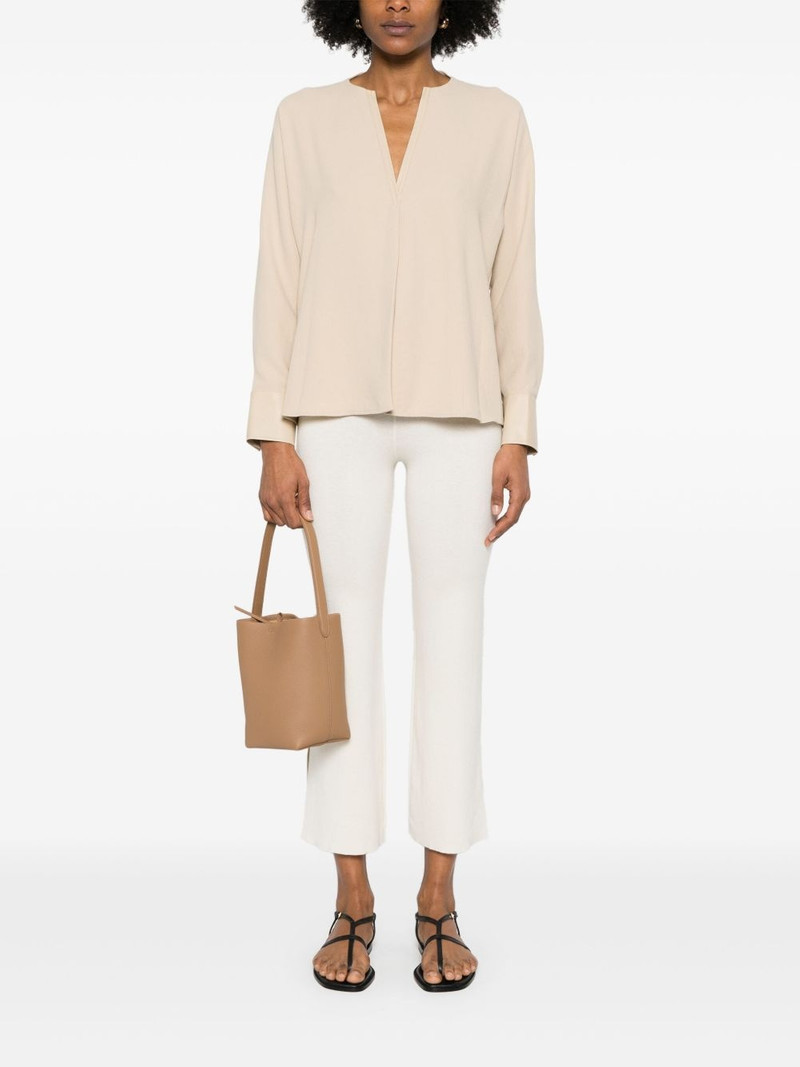 Vince faux leather-trim blouse outlook