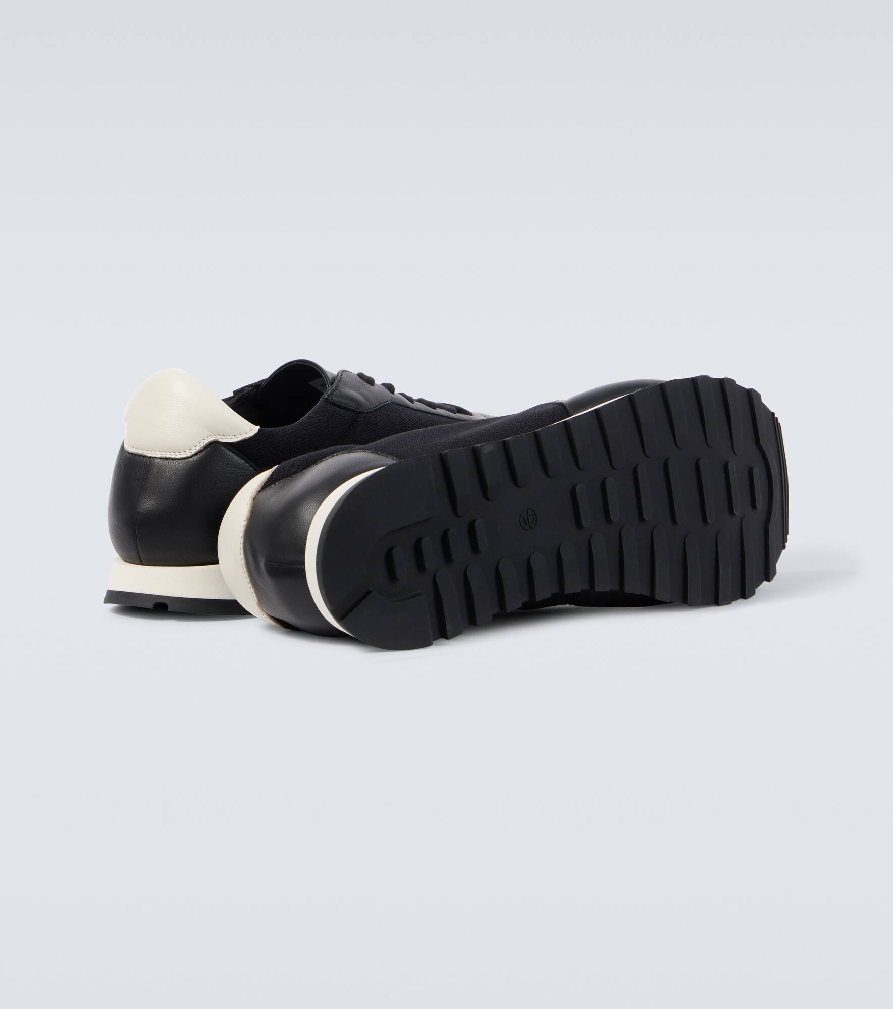 Owen leather-trimmed sneakers - 7