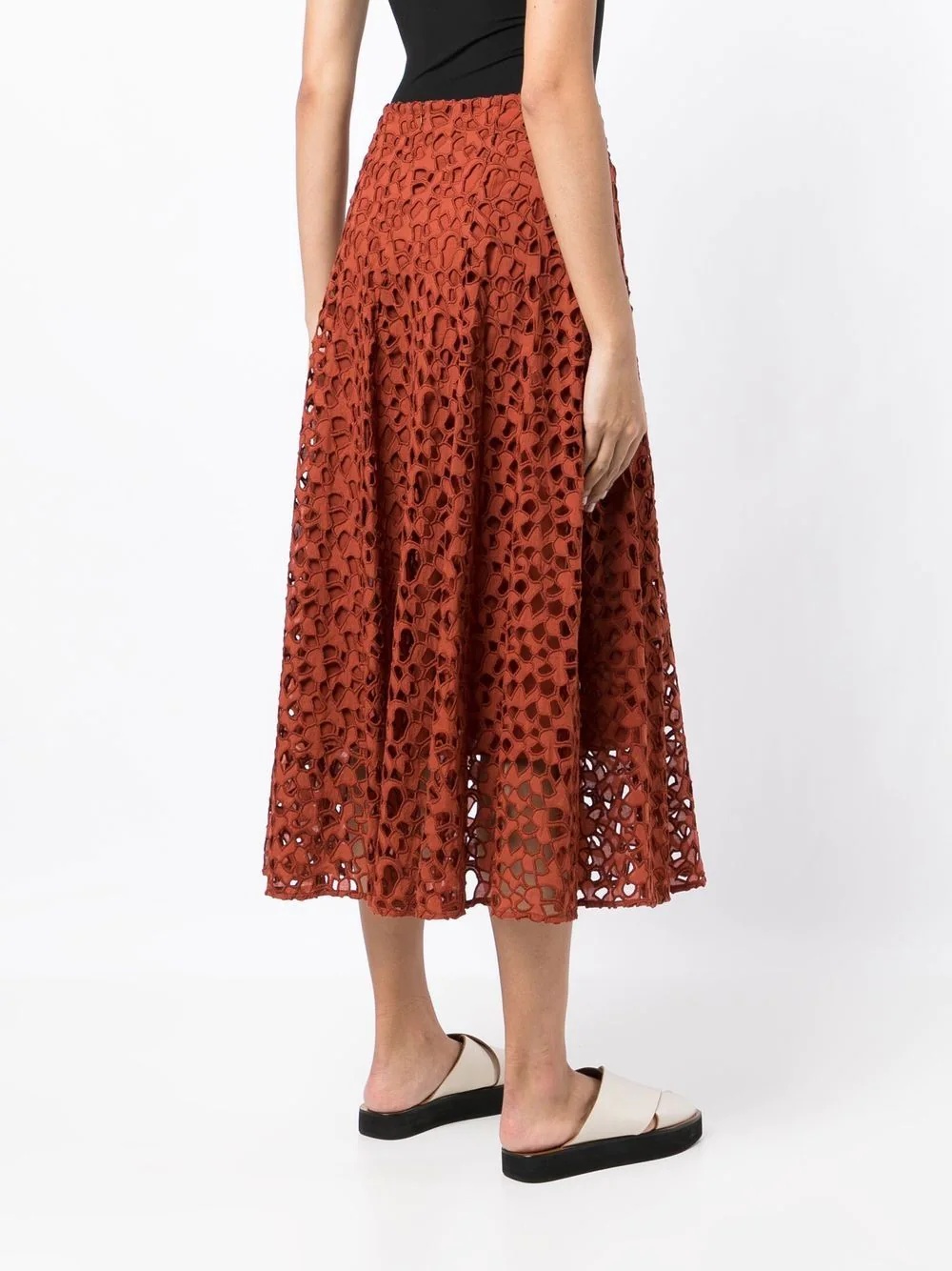 A-line lace-embroidered skirt - 4