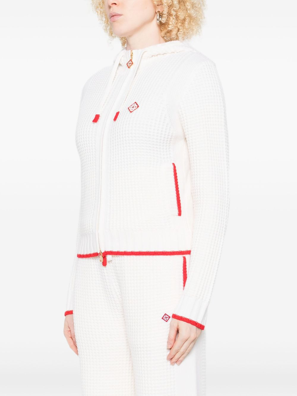 waffle zip-up hoodie - 3