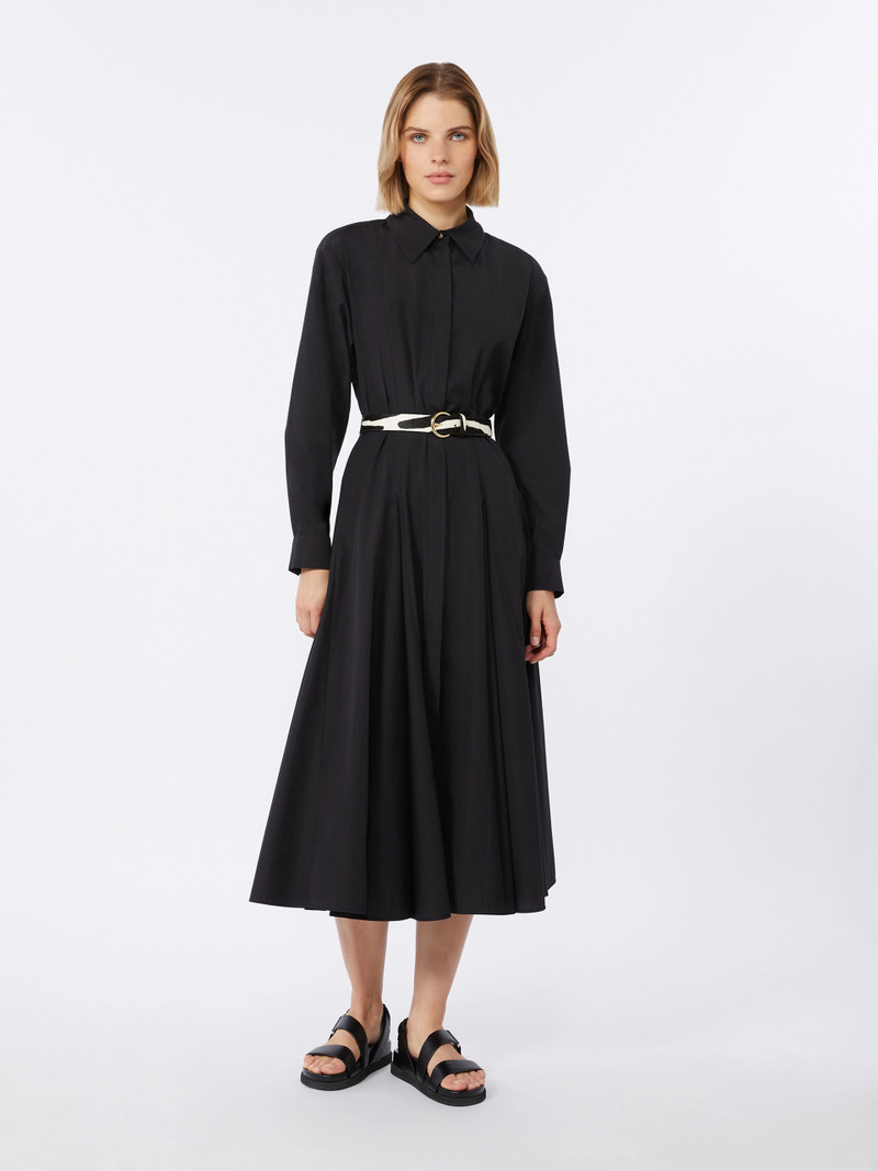 Max Mara AFFETTO Long poplin shirt dress - BLACK outlook