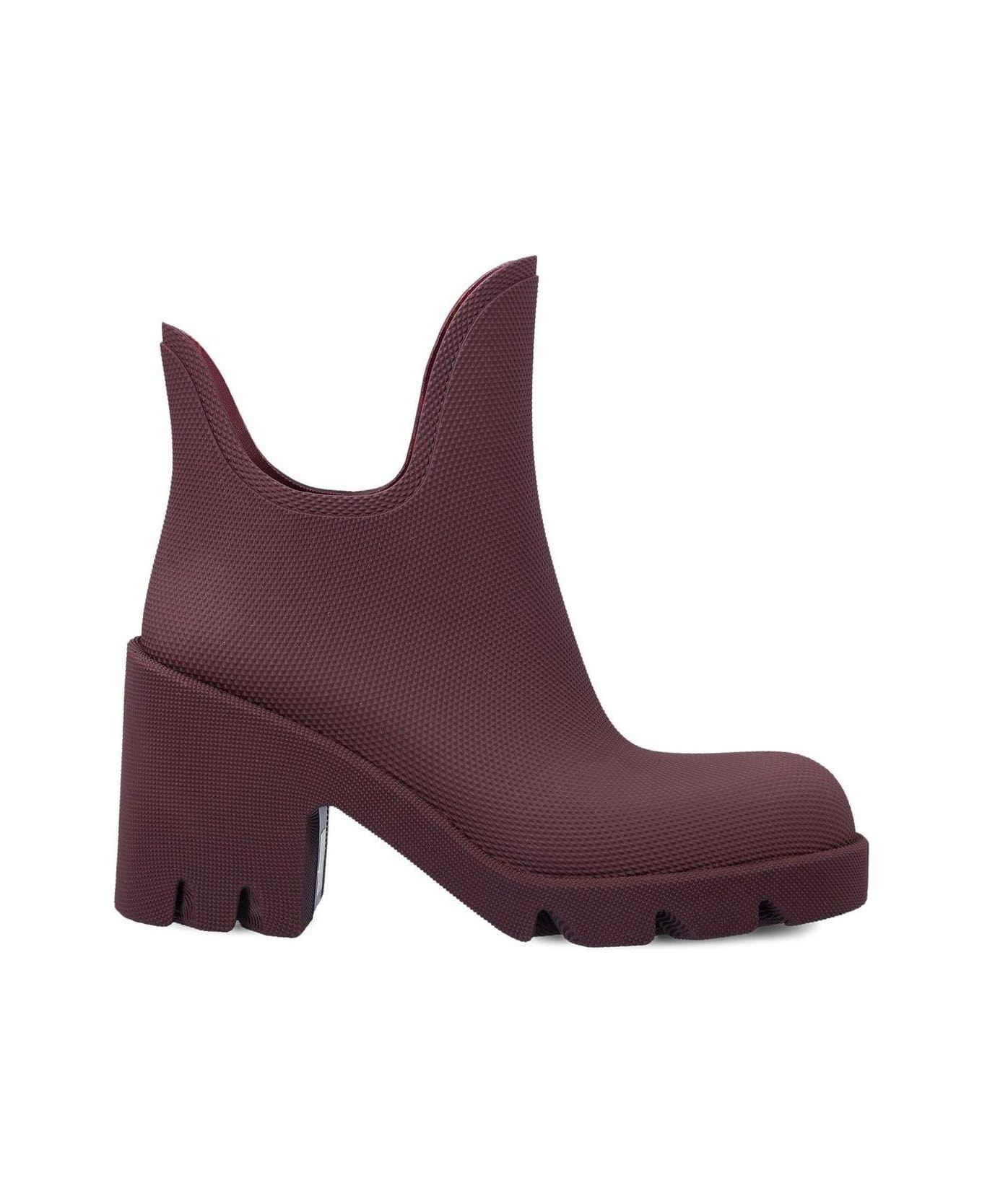 Round-toe Slip-on Heeled Boots - 1