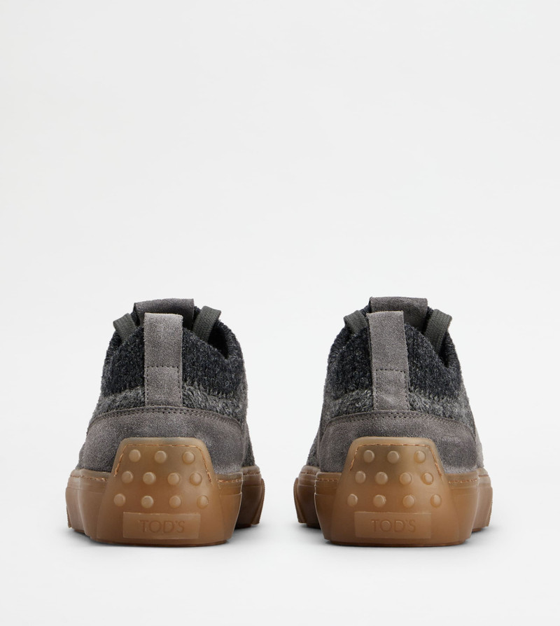 SNEAKERS IN SUEDE AD KNIT - GREY 3