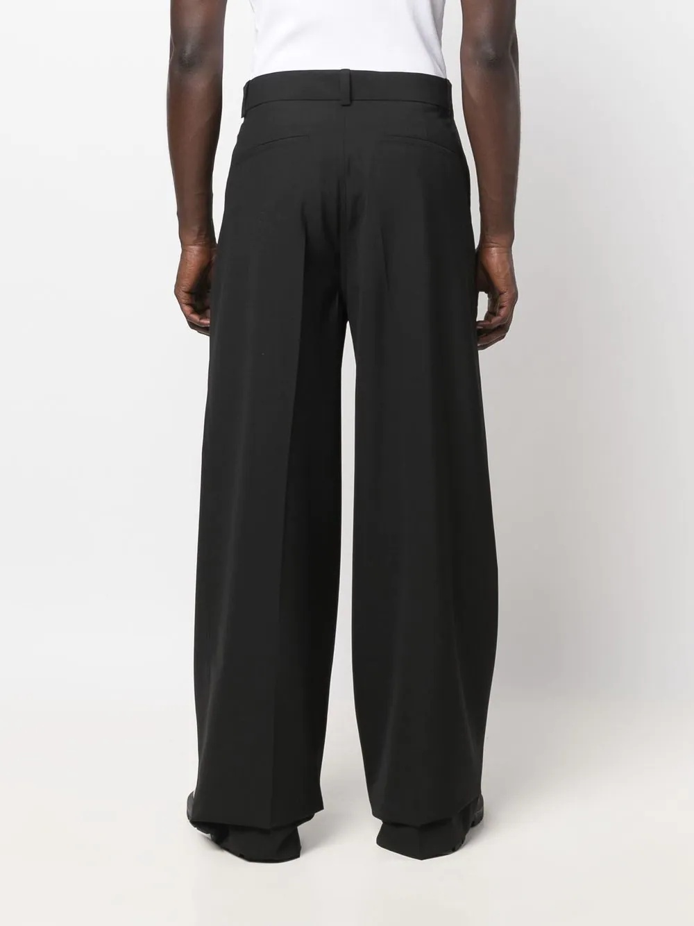 pleat-detail wide-leg trousers - 4