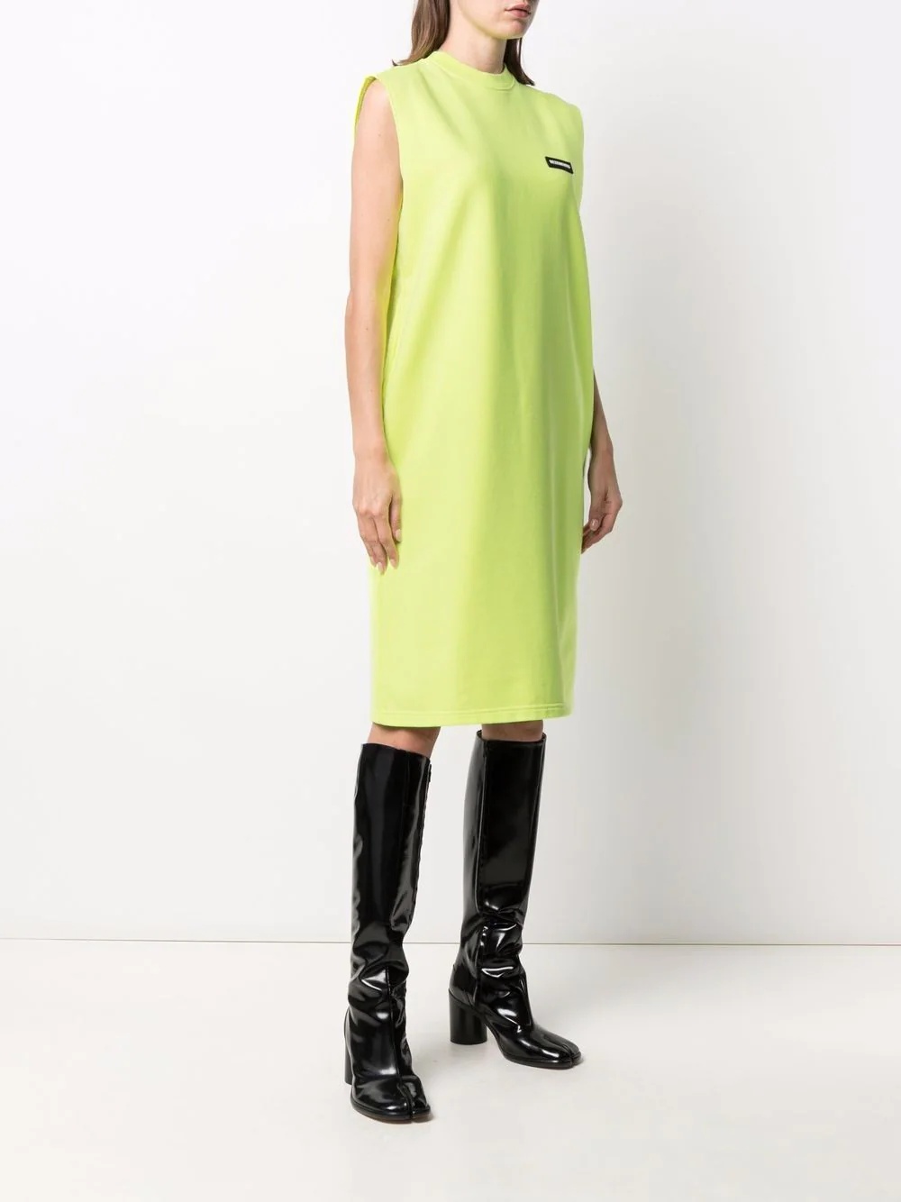 logo-patch sleeveless jumper dress - 3