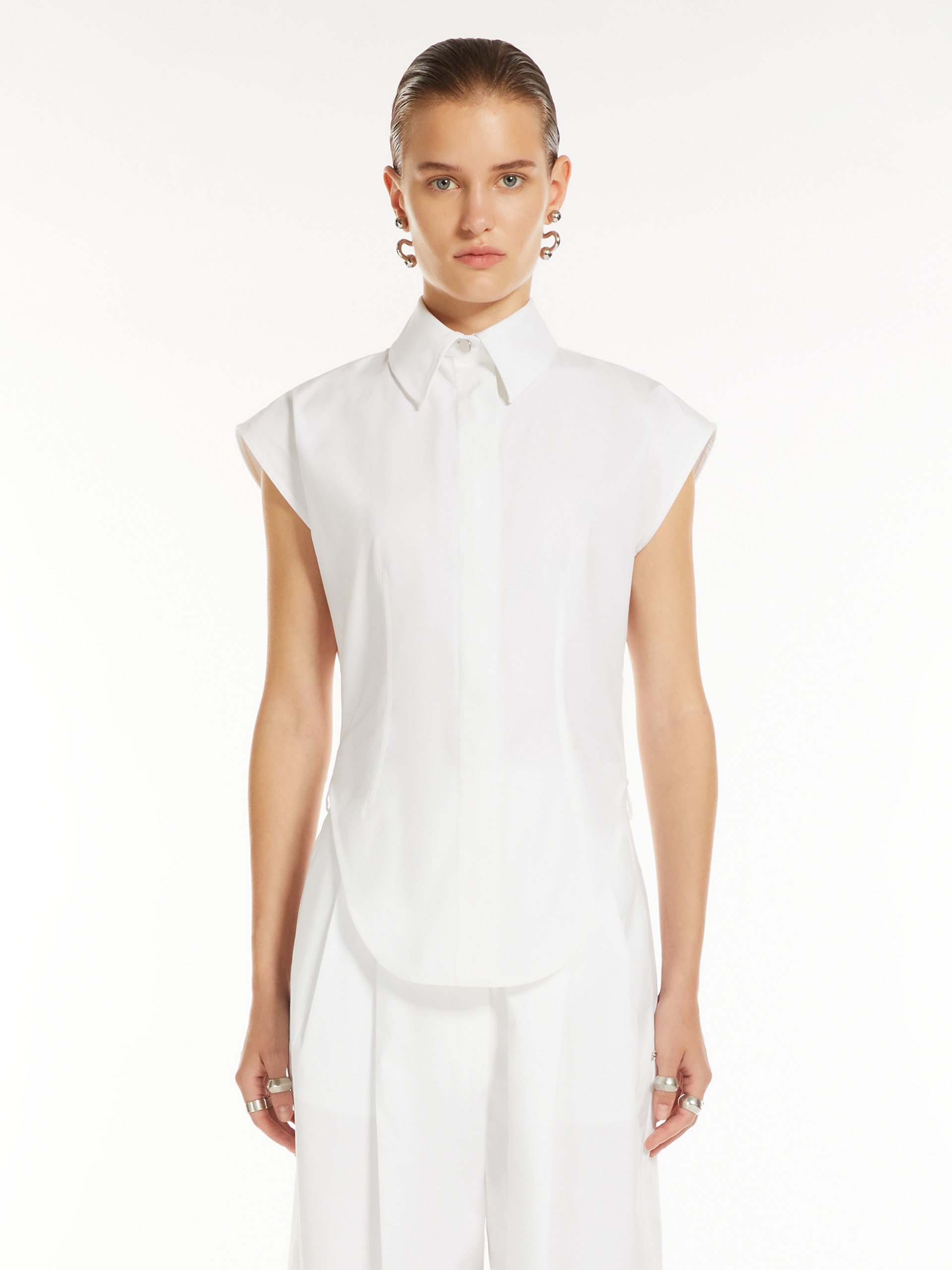 SABATO Pure cotton sleeveless shirt - 3