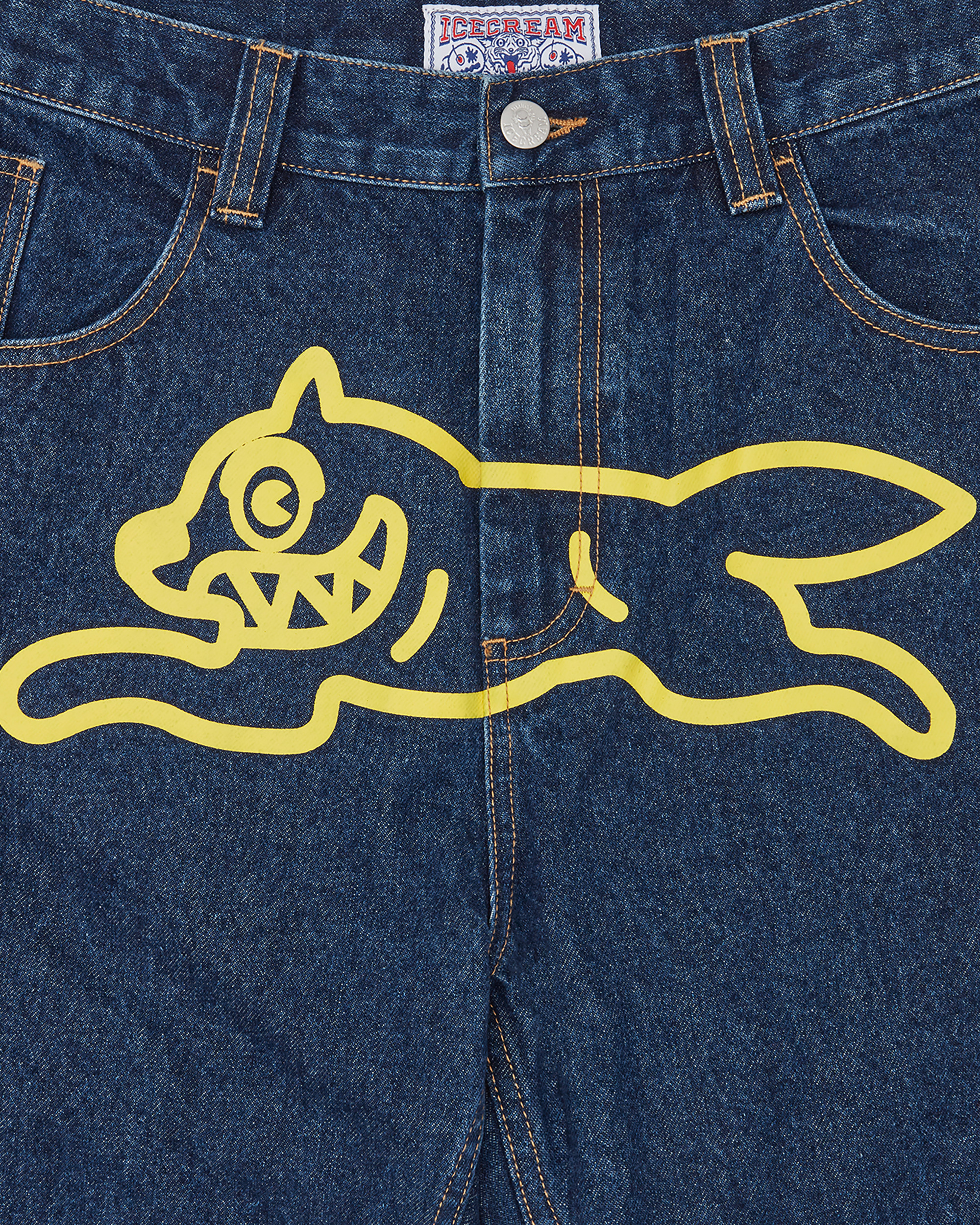 RUNNING DOG DOUBLE SCOOP DENIM PANTS - 3