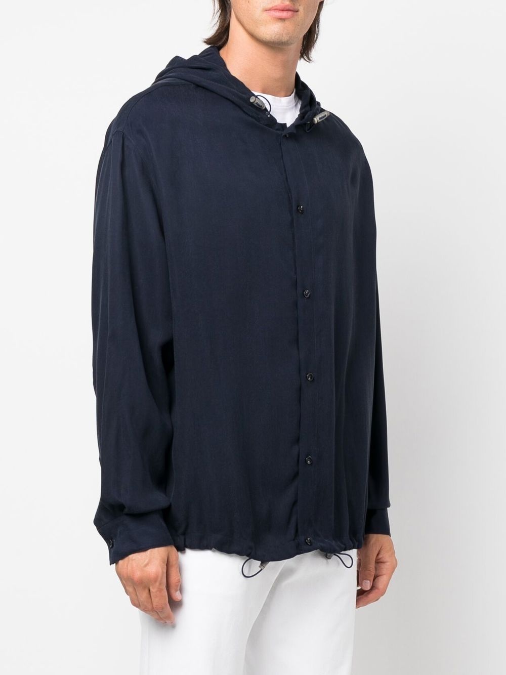 drawstring-hem hooded jacket - 3