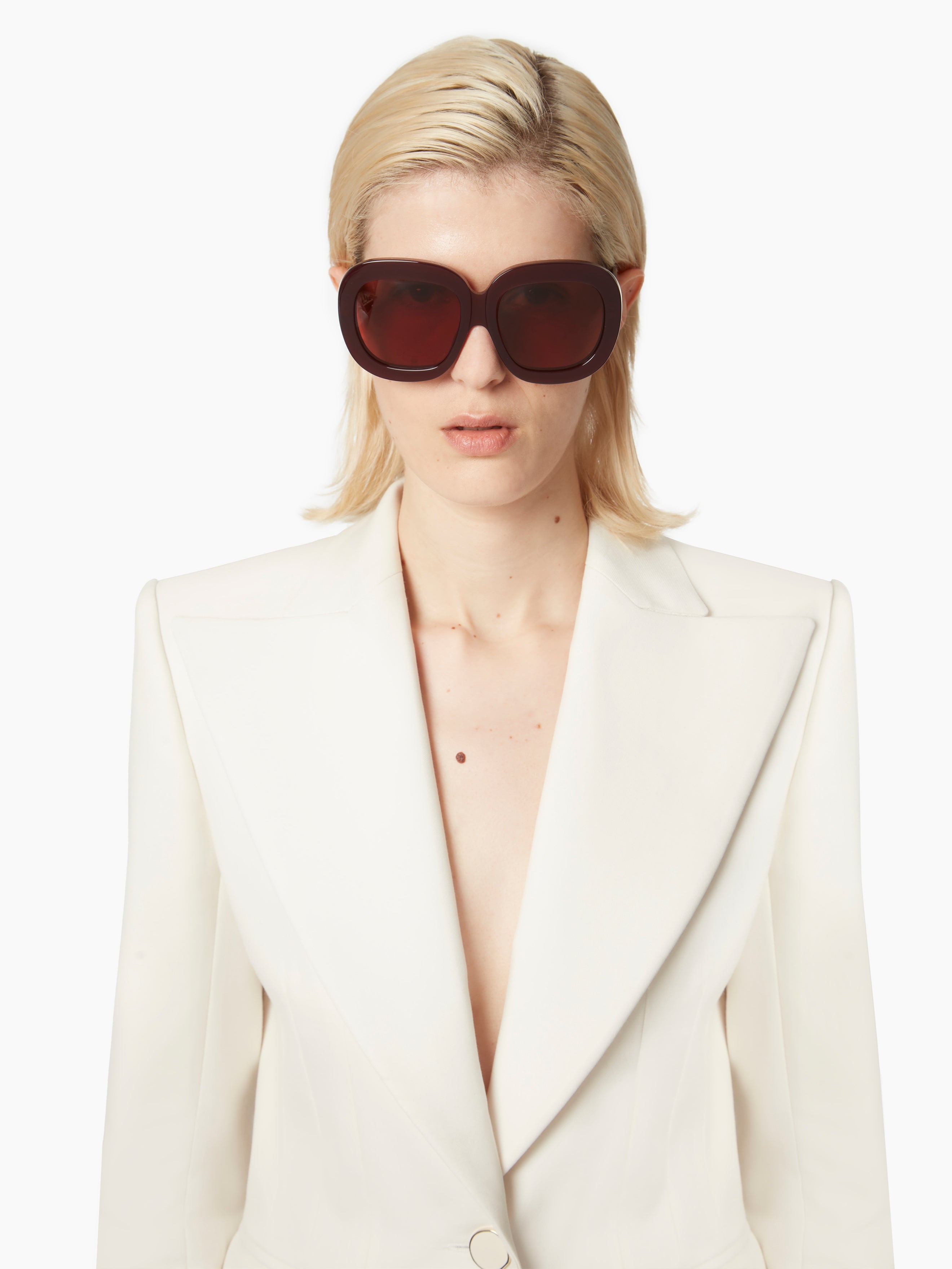 PRECIOUS OVERSIZE BURGUNDY SUNGLASSES - 2