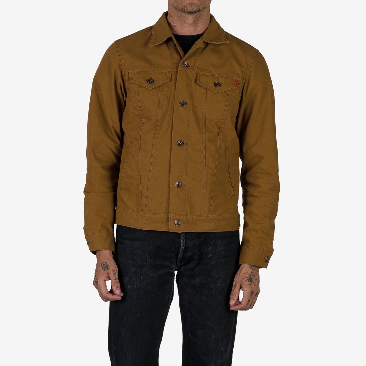 IHJ-133-BRN 10oz TC Duck Modified Type III Jacket - Brown - 2
