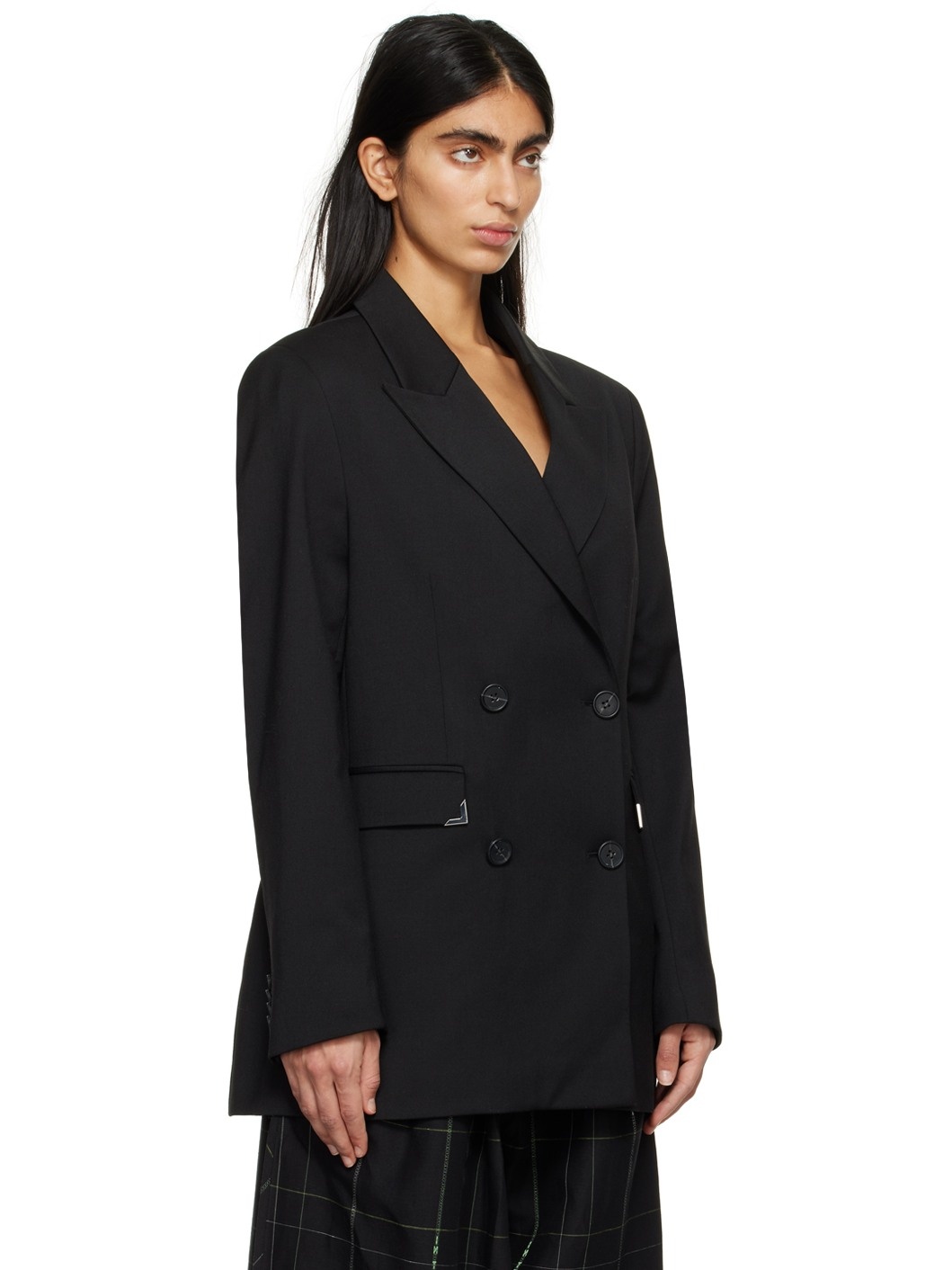 Black Double-Breasted Blazer - 2