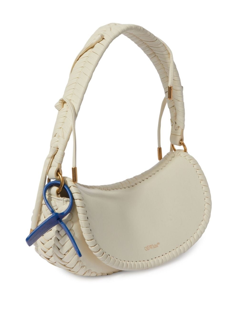 weaved leather shoulder bag - 3