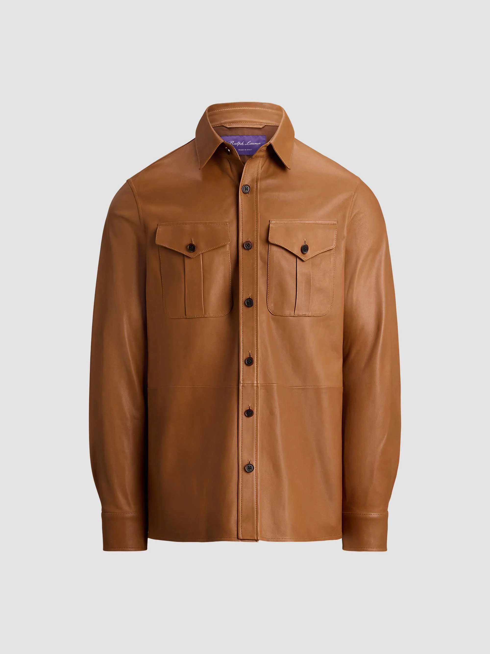 Men's Barron Plonge Leather Shirt Jacket - Gold - 1