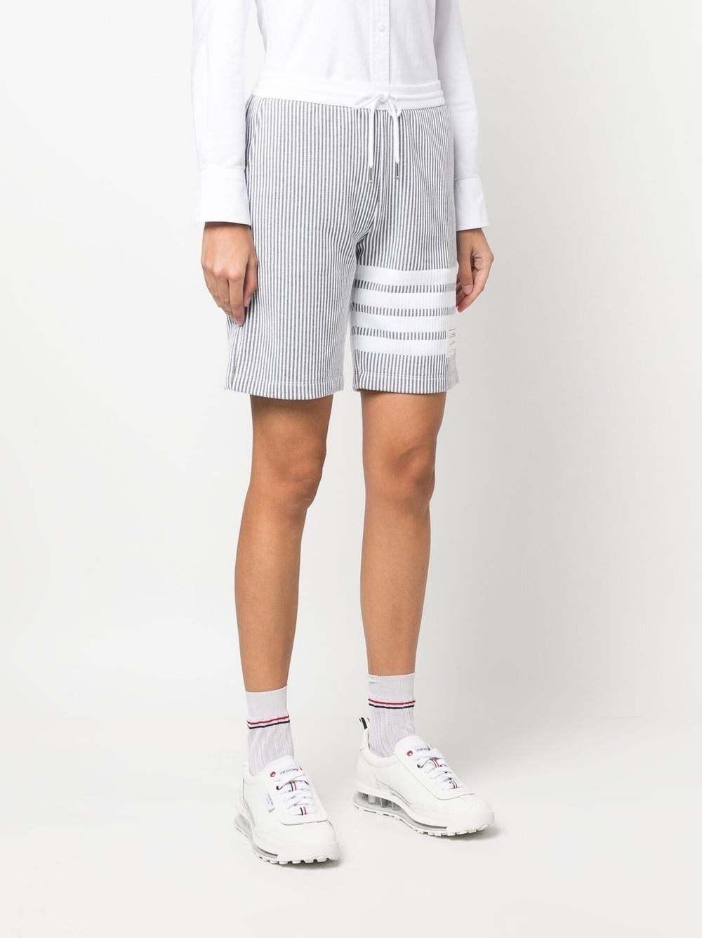 4-Bar stripe seersucker shorts - 3