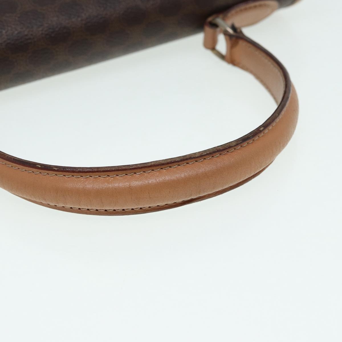 CELINE Macadam Canvas Hand Bag Pvc Leather Brown Gold - 6