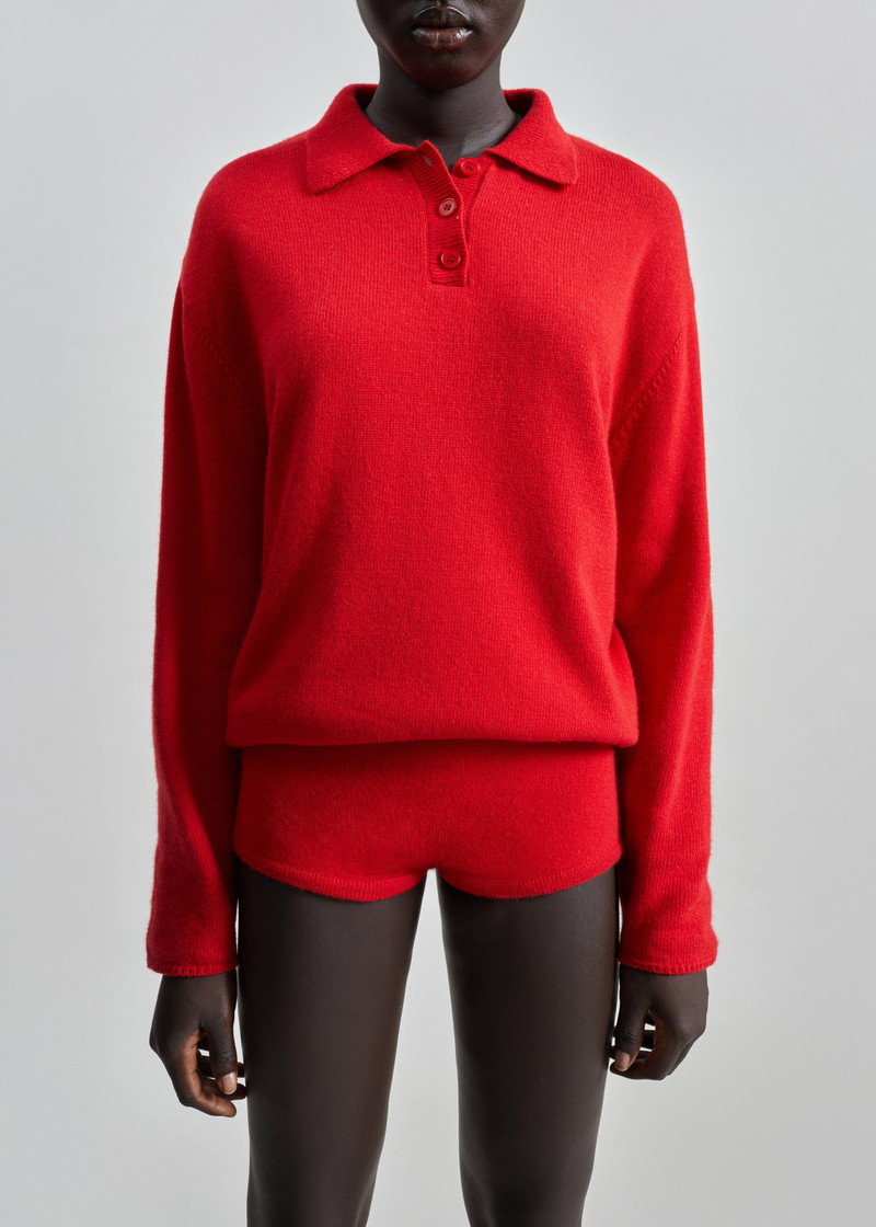 Bresica Knit Hot Pants - Red 6