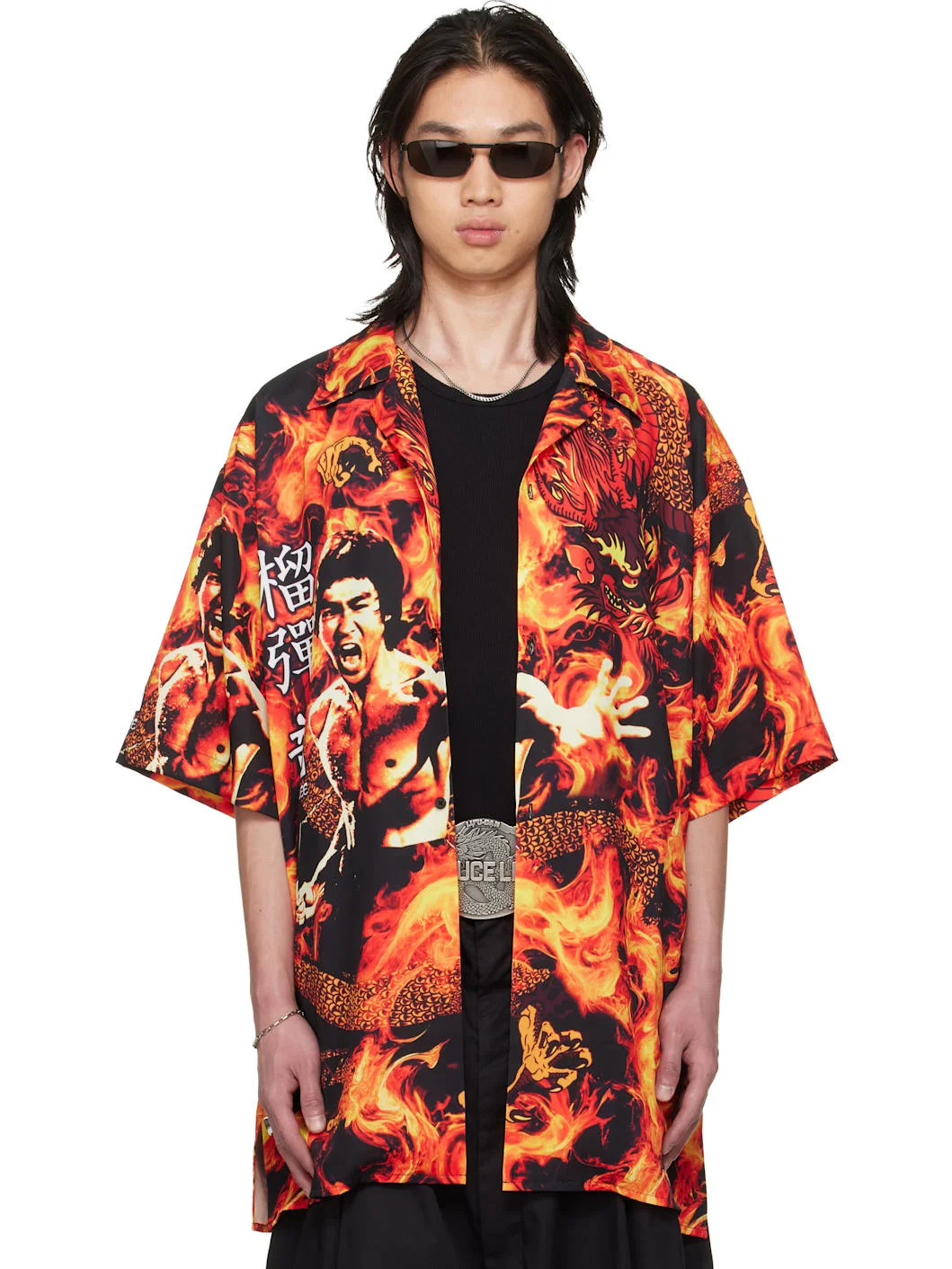 BRUCE LEE x LỰU ĐẠN Black & Orange Sleaze Shirt - 1