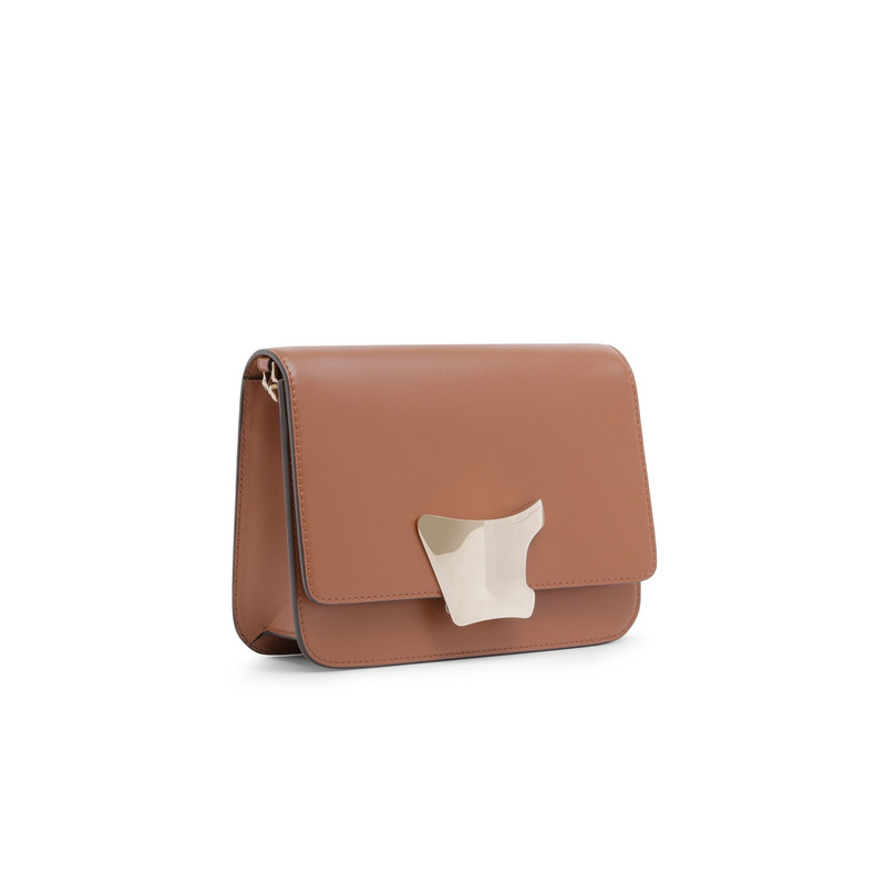 Brown leather crossbody bag 4