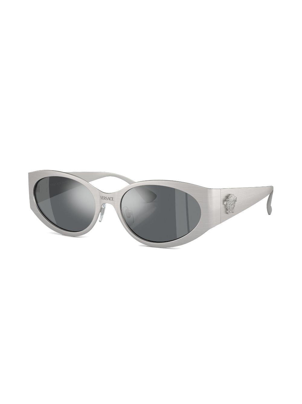 logo-plaque oval-frame sunglasses - 2