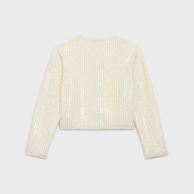 CELINE Embroidered cardigan jacket in ribbed Mohair outlook