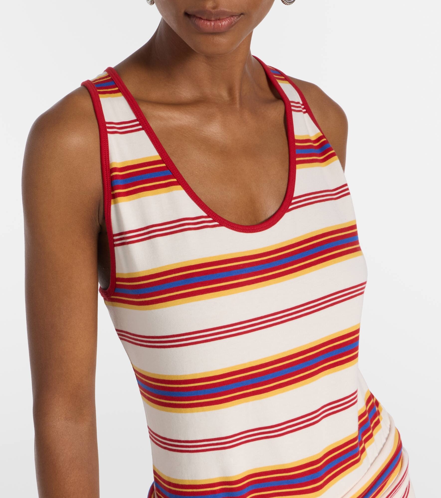 Striped cotton-blend jersey maxi dress - 4