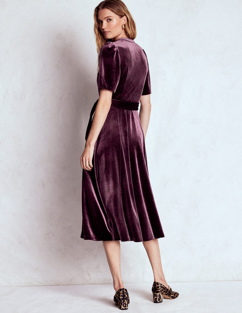 Kate Velvet Shirt Dress-Dark Cherry 4