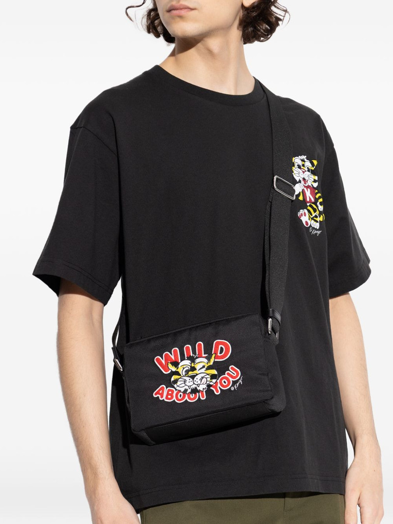 KENZO graphic-embroidered messenger bag outlook