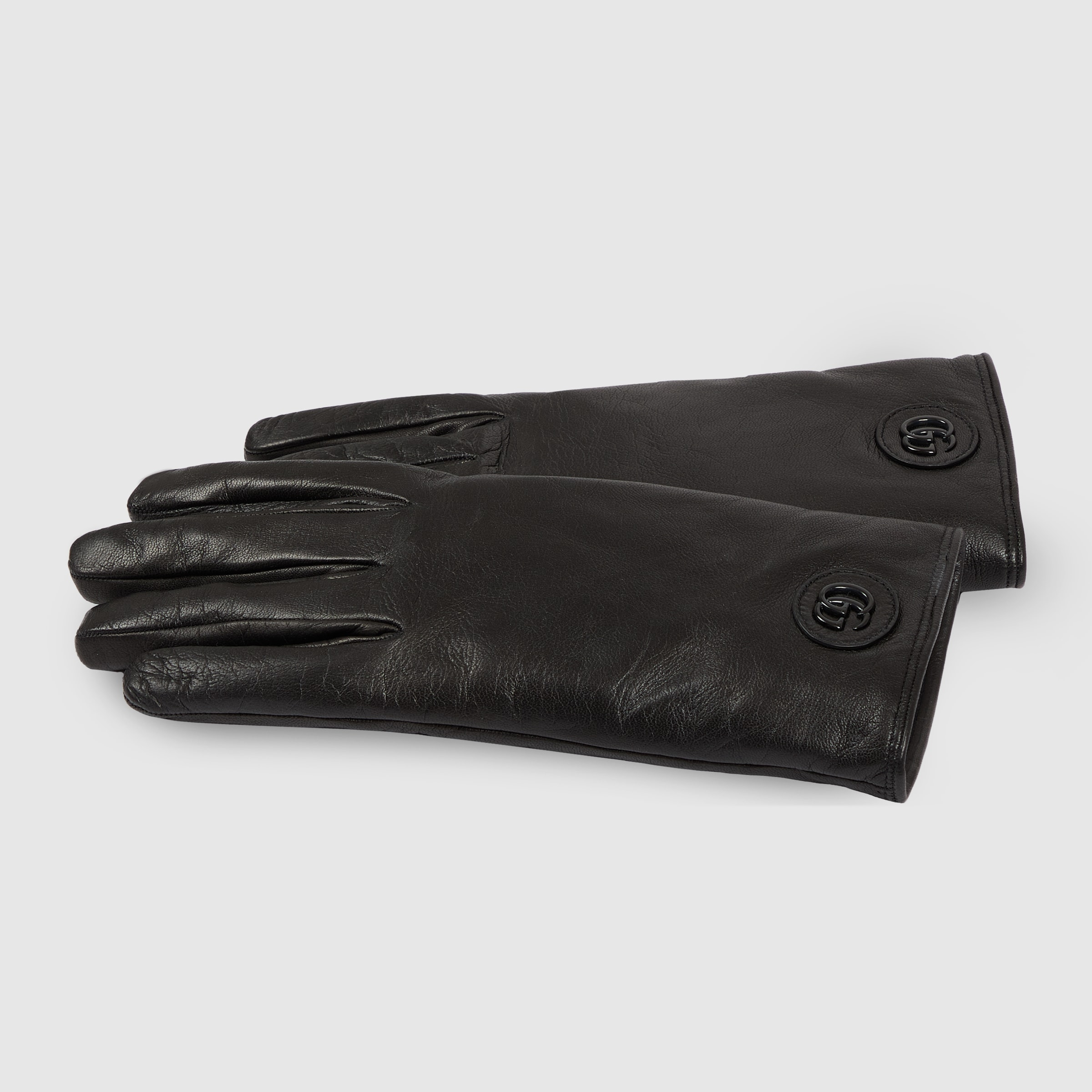 Leather gloves with Double G - 2