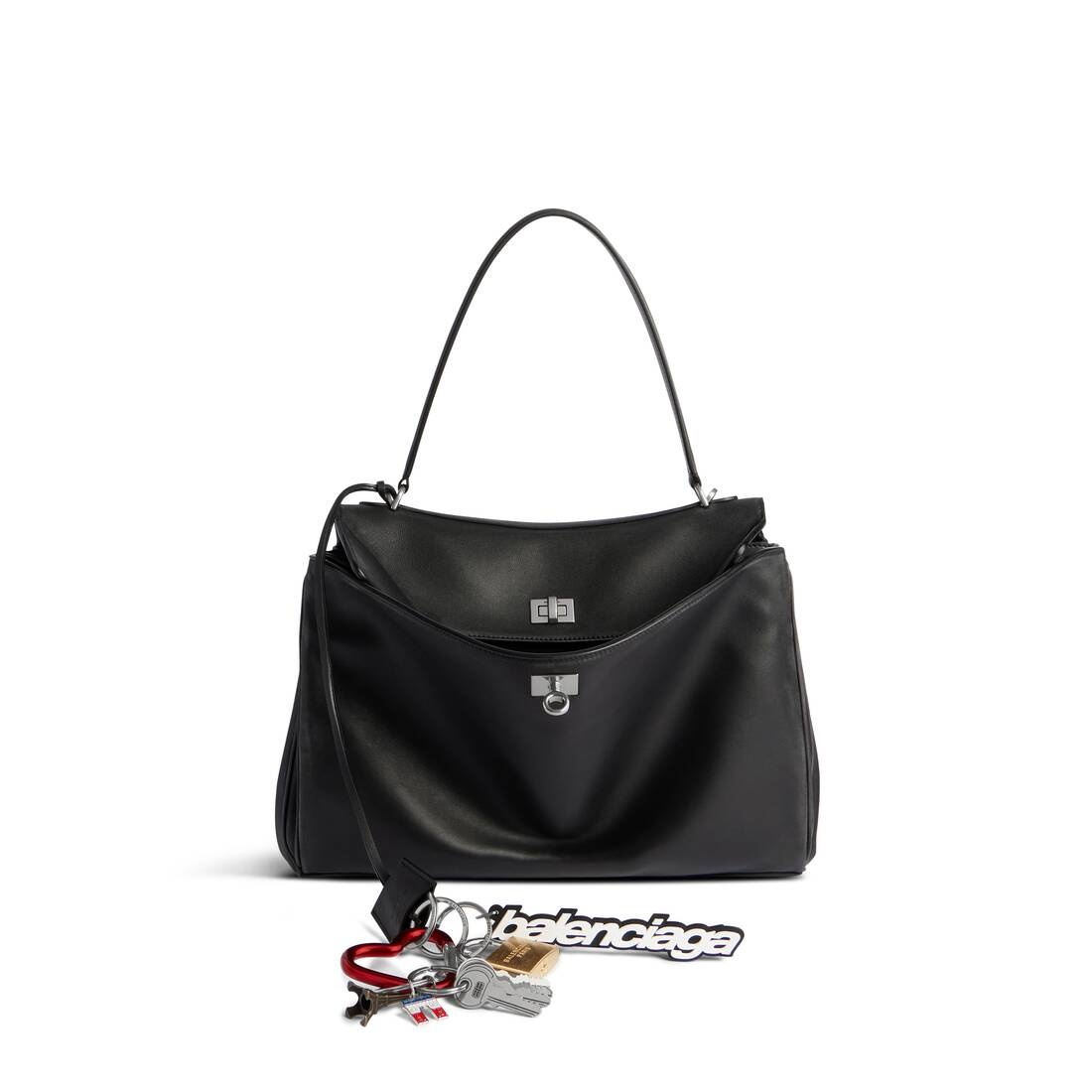 Women's Rodeo Medium Handbag Used Effect With One Charm in Black - 1