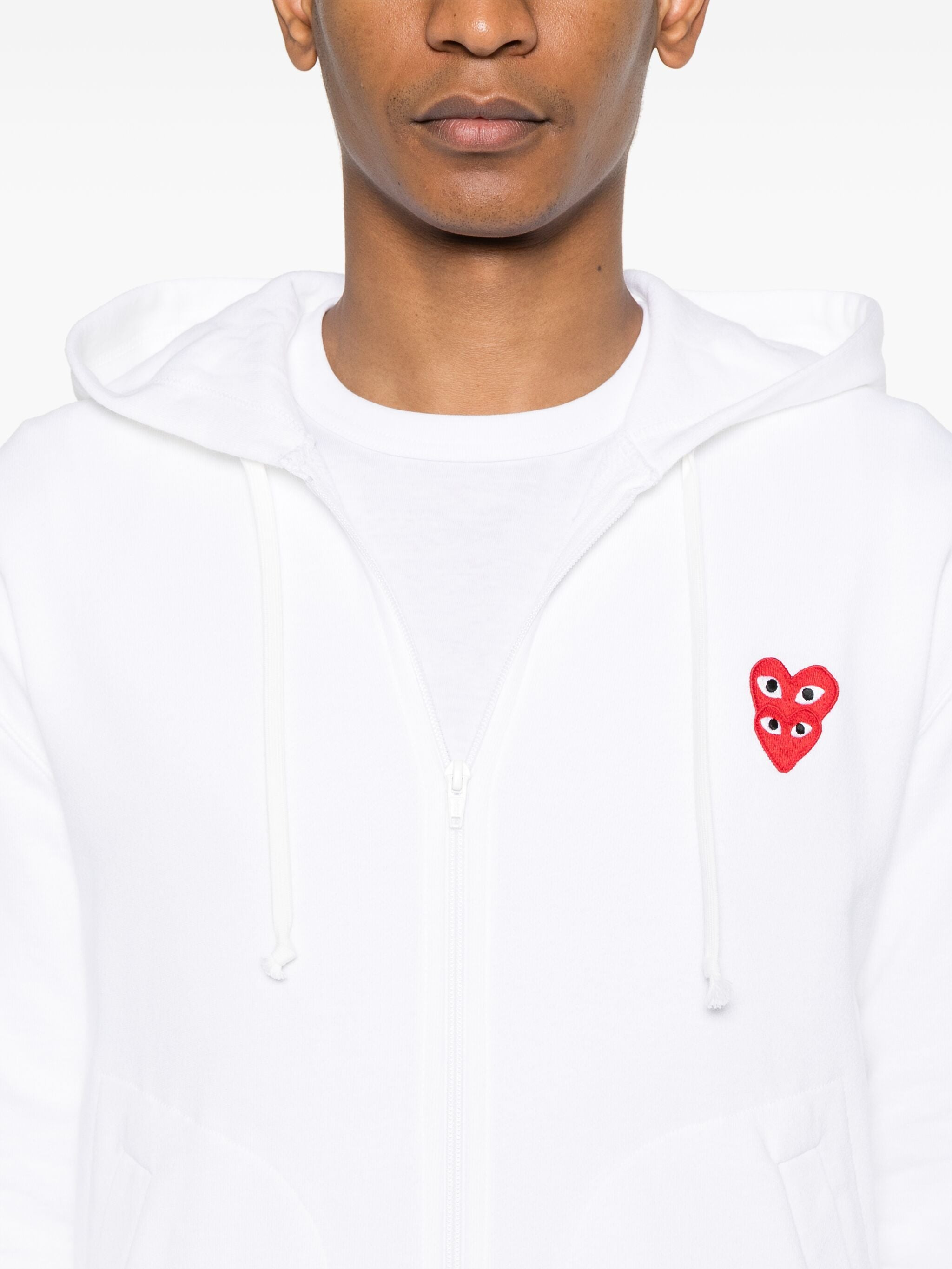 Comme Des GarÇons Play Double Heart-patch Hoodie - 3