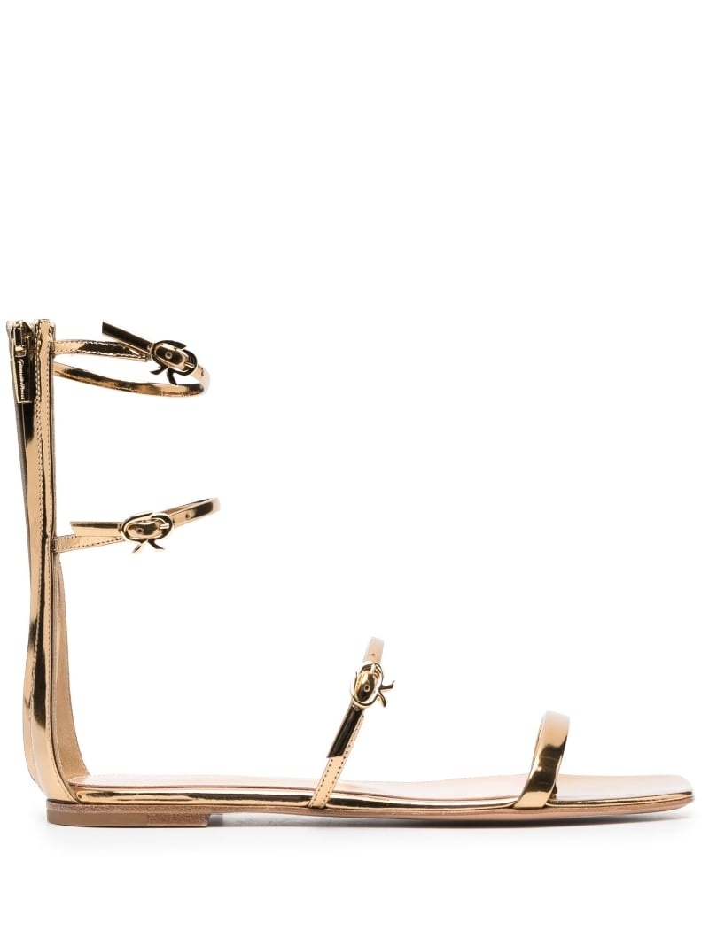 metallic Ribbon flat sandals - 1