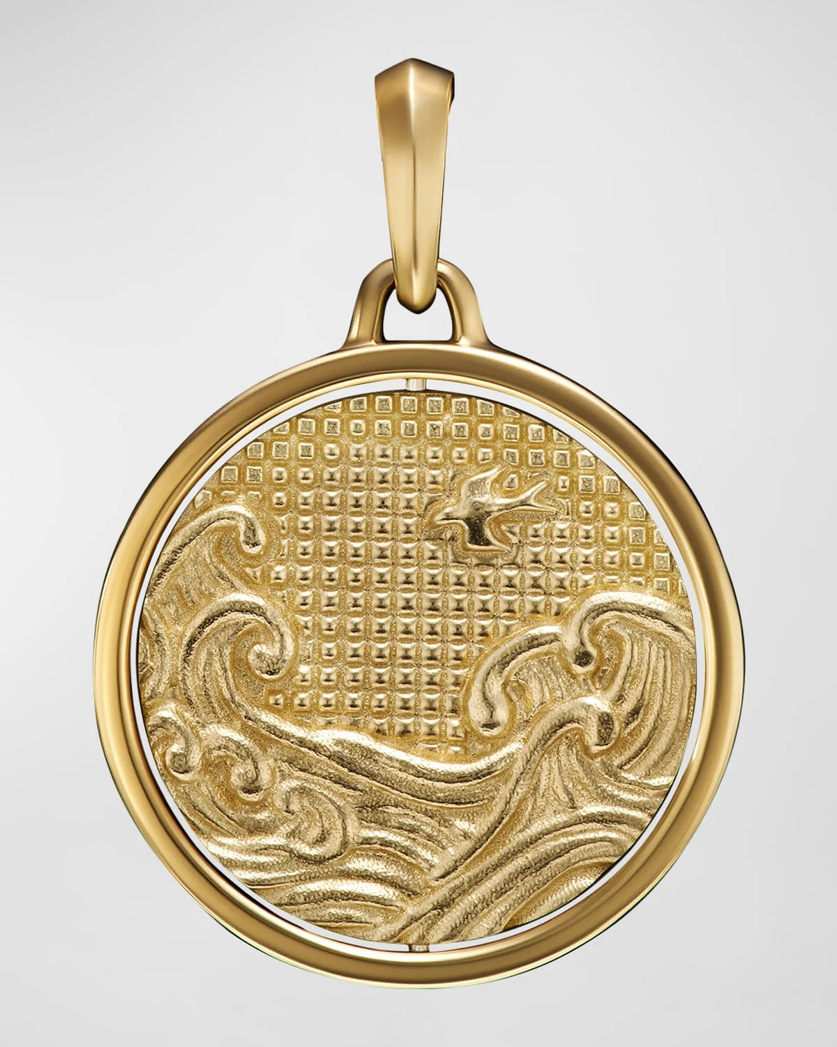Men's Duality Pendant in 18K Gold, 30mm - 1